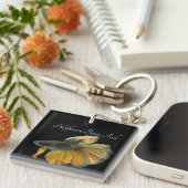 Mooie Siamese gevechtsvis Betta Halfmoon Sleutelhanger (Voorkant Rechts)