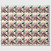 Mooie Siamese Kat en Bloemen Cadeaupapier (Vlak)