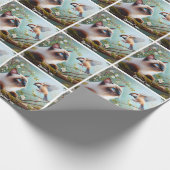 Mooie Siamese Kat en Sparrow Cadeaupapier (Hoek)