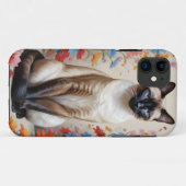 Mooie siamese kat in bloemen Case-Mate iPhone case (Achterkant (horizontaal))