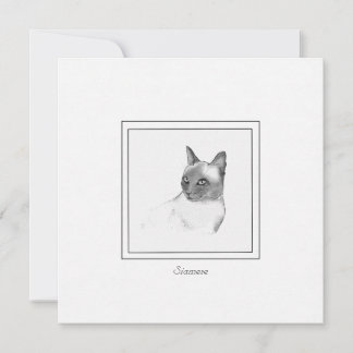 Mooie siamese kat-karkassen tekening notitiekaartje