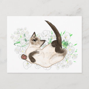Mooie Siamese Kat kunst geschenken en accessoires Briefkaart