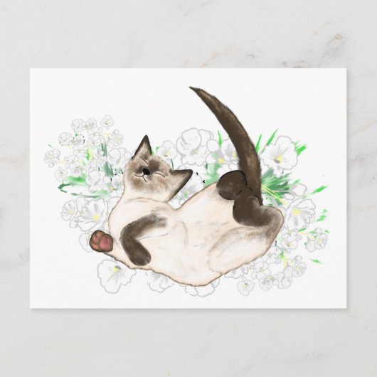 Mooie Siamese Kat kunst geschenken en accessoires Briefkaart (Voorkant)