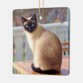 Mooie Siamese kat met blauwe ogen Keramisch Ornament (Links)