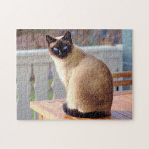 Mooie Siamese kat met blauwe ogen Legpuzzel