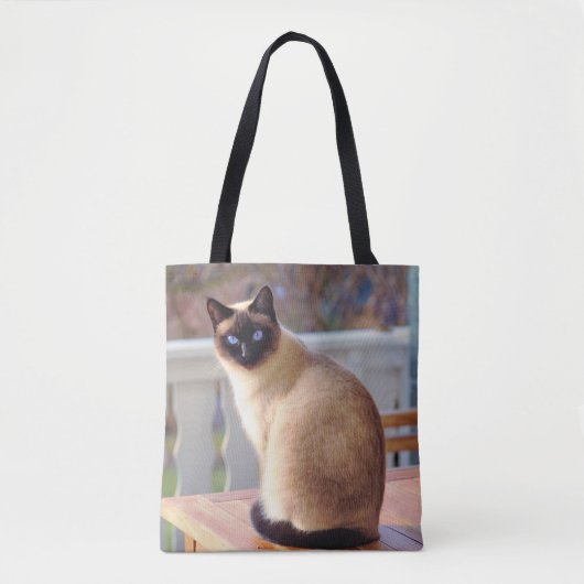 Mooie Siamese kat met blauwe ogen Tote Bag (Voorkant)
