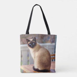 Mooie Siamese kat met blauwe ogen Tote Bag