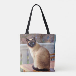 Mooie Siamese kat met blauwe ogen Tote Bag