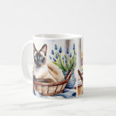 Mooie Siamese Kat Pet Ras Elegante Art Feline Koffiemok (Voorkant links)
