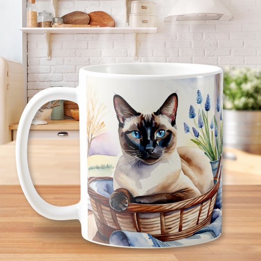 Mooie Siamese Kat Pet Ras Elegante Art Feline Koffiemok