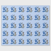 Mooie Siamese Kat Vlinder Monogram Initiaal B Cadeaupapier (Vlak)
