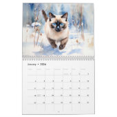 Mooie Siamese Katten Pet Lover Waterverf Dier Kalender (Jan 2026)