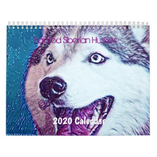 Mooie Siberian Husky 2020-kunstwandkalender Kalender