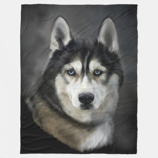 Mooie Siberian Husky Fleece Blanket (Voorkant)