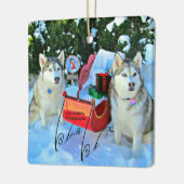 Mooie Siberische Huskies Keramisch Ornament (Links)