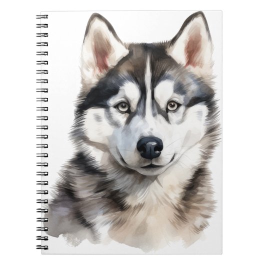 MOOIE SIBERISCHE HUSKY HOND NOTITIEBOEK (Voorkant)