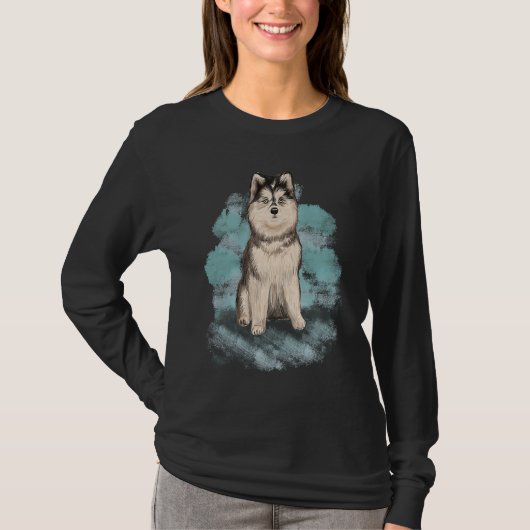 Mooie Siberische Husky T-shirt (Voorkant)
