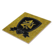 Mooie  Siciliaanse Trinacria Tegeltje (Zijkant)