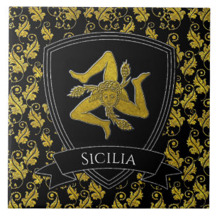 Mooie  Siciliaanse Trinacria Tegeltje
