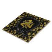 Mooie  Siciliaanse Trinacria Tegeltje (Zijkant)