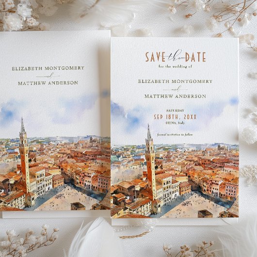 Mooie Siena, Italië Save-the-Date Uitnodiging
