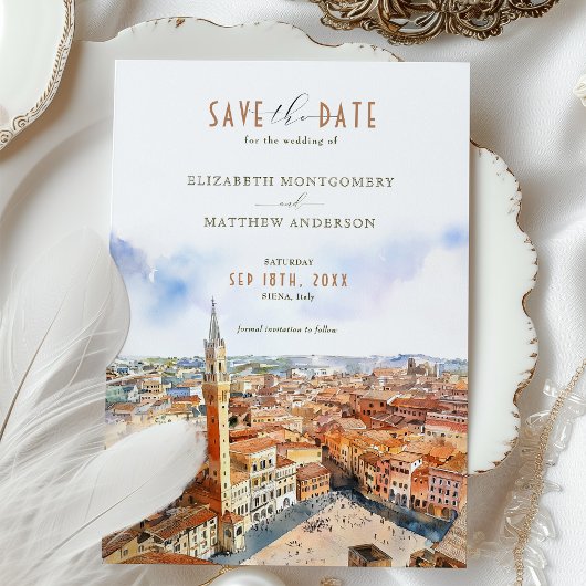 Mooie Siena, Italië Save-the-Date Uitnodiging