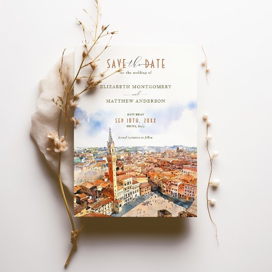 Mooie Siena, Italië Save-the-Date Uitnodiging