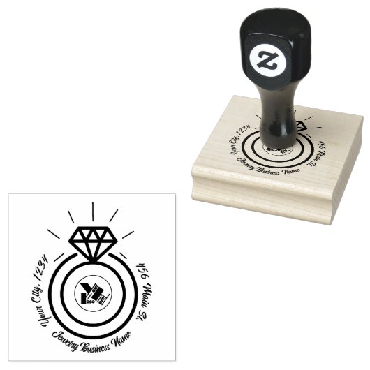 Mooie Sieraden Merk Professioneel Logo Bedrijfsnaa Rubberstempel (Gestempeld)