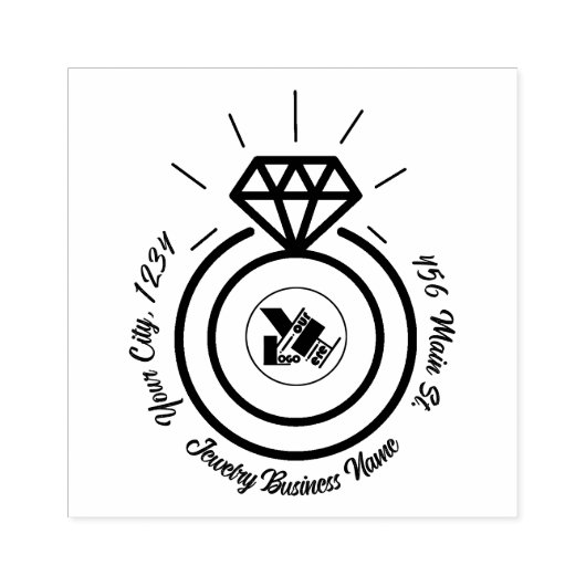 Mooie Sieraden Merk Professioneel Logo Bedrijfsnaa Rubberstempel (Afrduk)