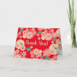 Mooie sierbloemen roze tuinbloemen bedankkaart