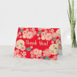 Mooie sierbloemen roze tuinbloemen bedankkaart