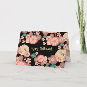 Mooie sierbloemen roze tuinbloemen bedankkaart