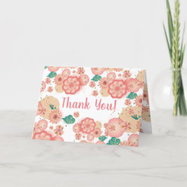Mooie sierbloemen roze tuinbloemen bedankkaart