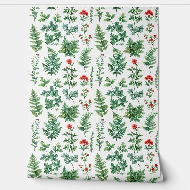 Mooie sierlijke groene twijgen van verschillende t behang (Afrollen)