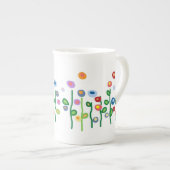 Mooie siersierbloemen porselein kop (Voorkant rechts)