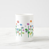 Mooie siersierbloemen porselein kop (Voorkant)