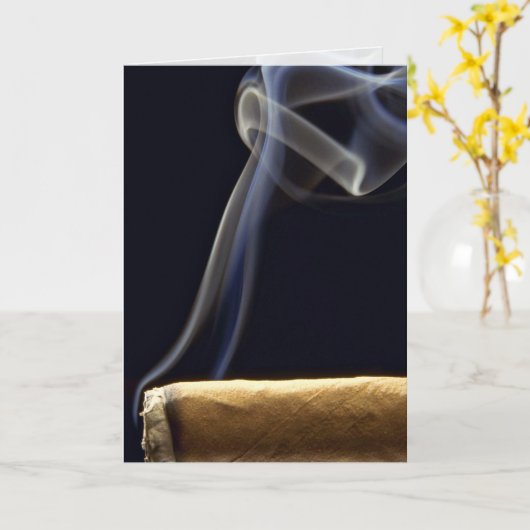 Mooie Sigaar met rook Kaart (Gele Bloem)