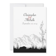 Mooie Silhouette Berg Bruiloft Uitnodiging