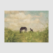 Mooie Silhouette merrie en veulen paard Tissuepapier (Voorkant)