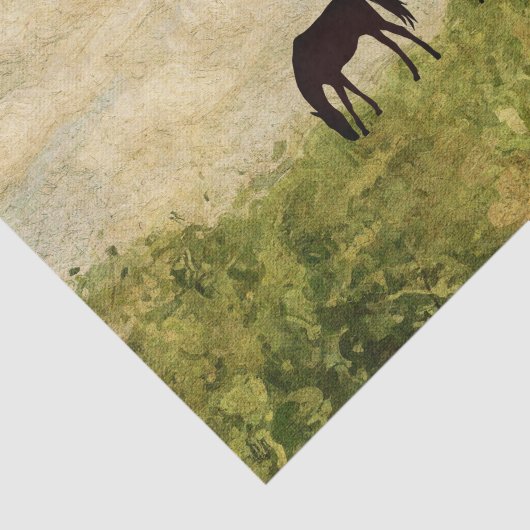 Mooie Silhouette merrie en veulen paard Tissuepapier (Detail)