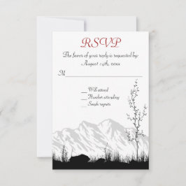Mooie Silhouette Mountain bruiloft RSVP Kaartje