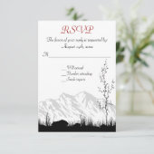Mooie Silhouette Mountain bruiloft RSVP Kaartje (Staand voorkant)