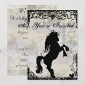 Mooie Silhouette Paard Verjaardag Uitnodiging (Voorkant / Achterkant)