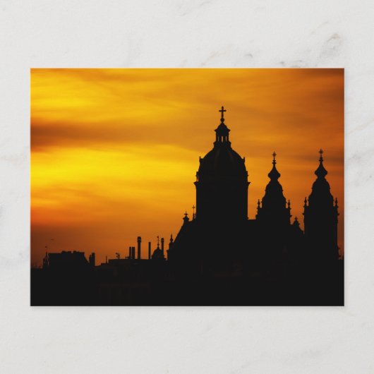 Mooie Silhouette Sunset Briefkaart (Voorkant)