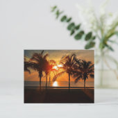 Mooie Silhouette Sunset Briefkaart (Staand voorkant)