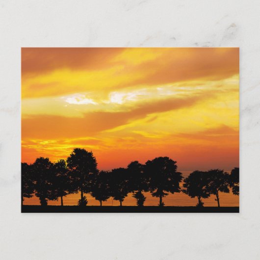 Mooie Silhouette Sunset Briefkaart (Voorkant)