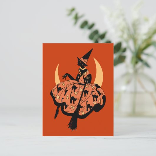  mooie Silhouette Witch Briefkaart (Staand voorkant)