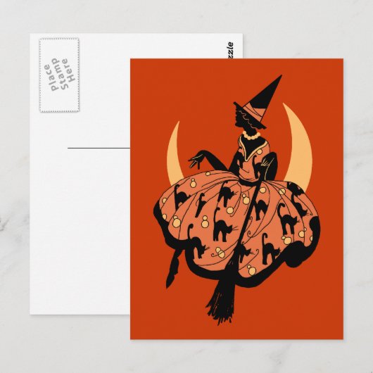  mooie Silhouette Witch Briefkaart (Voorkant / Achterkant)