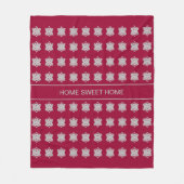 Mooie Silver Grey en Burgundy Fleece Deken (Voorkant)