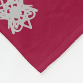 Mooie Silver Grey en Burgundy Fleece Deken (Hoek)